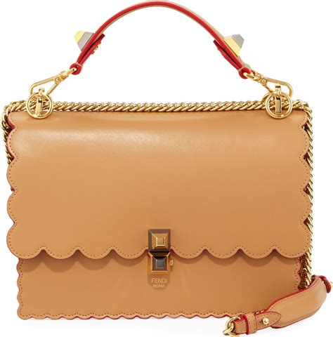 fendi kan scalloped bag|Fendi Kan I Regular Leather Scalloped Shoulder Bag .